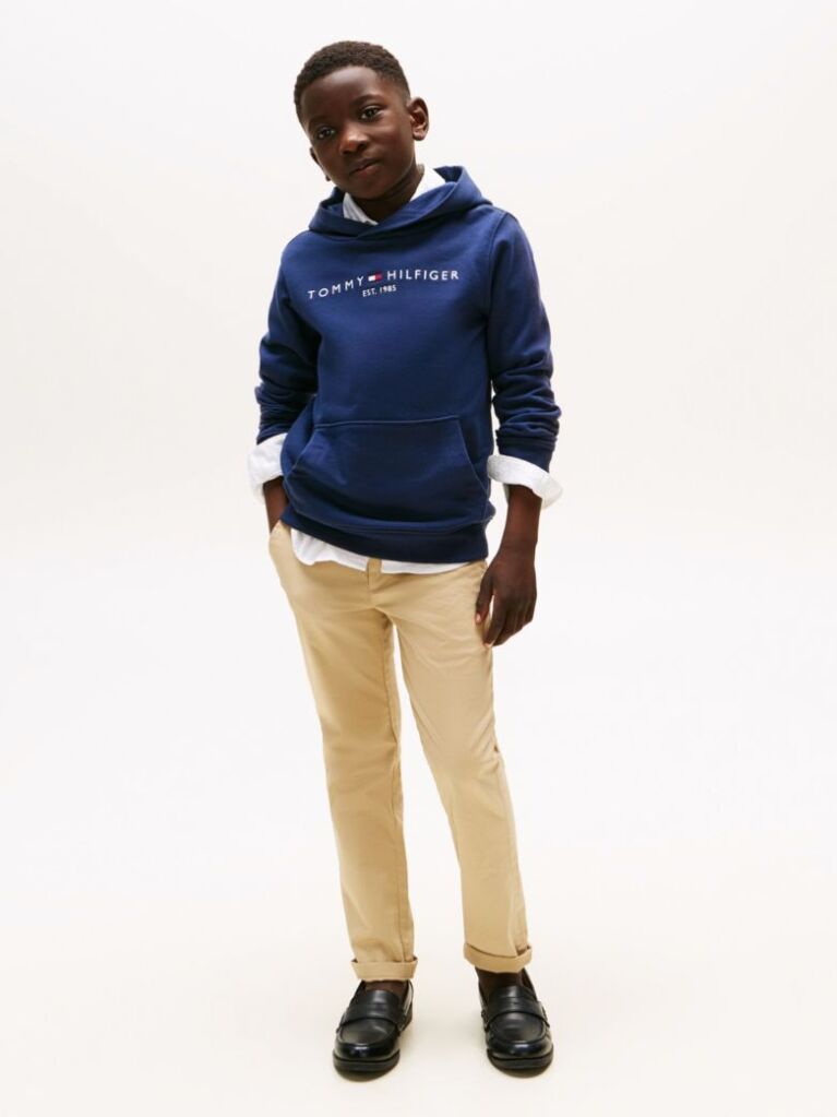 Μπλε Essential Hoody Από Οργανικό Βαμβάκι Με Λογότυπο  Παιδί Unisex