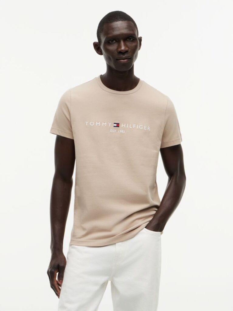 Μπεζ T-Shirt Απο Οργανικό Βαμβάκι  Άνδρες