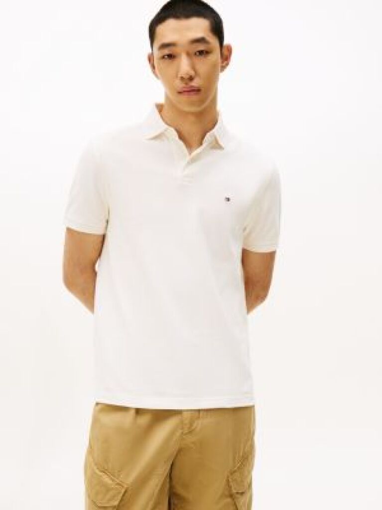 Άσπρο 1985 Μπλούζα Πόλο Από Οργανικό Βαμβάκι Σε Κανονική Γραμμή  Άνδρες