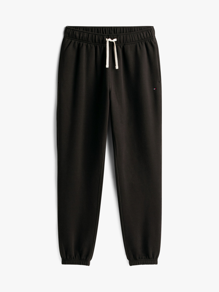 Black Cuffed Leg Fleece Joggers  Men