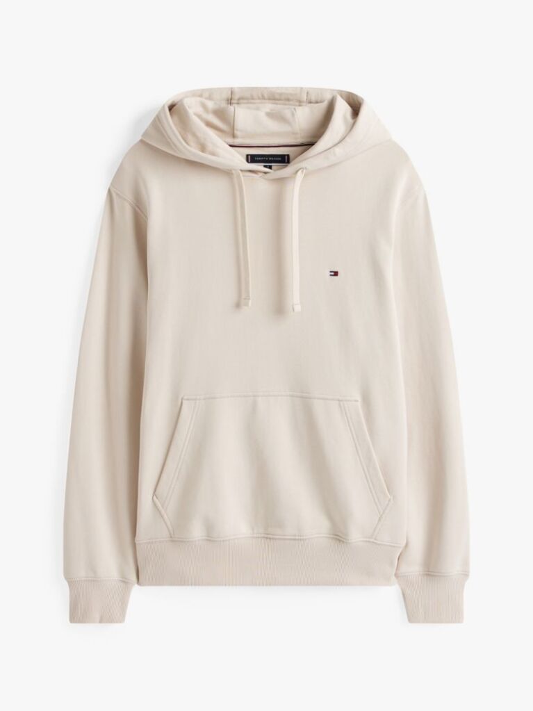 Μπεζ Hoody Από Βαμβακερό Terry Με Κεντητό Σημαιάκι  Άνδρες