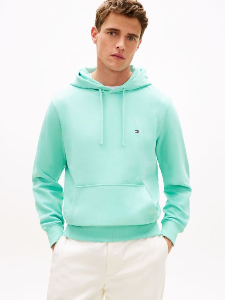 Μπλε Hoody Από Βαμβακερό Terry Με Κεντητό Σημαιάκι  Άνδρες