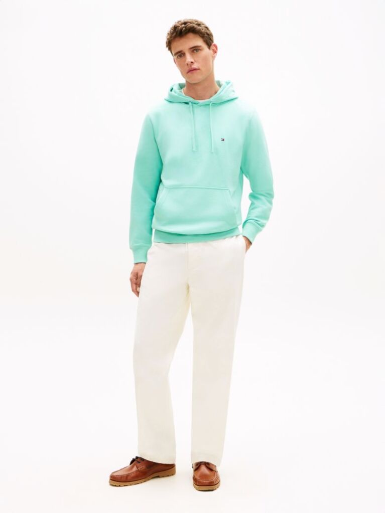 Μπλε Hoody Από Βαμβακερό Terry Με Κεντητό Σημαιάκι  Άνδρες