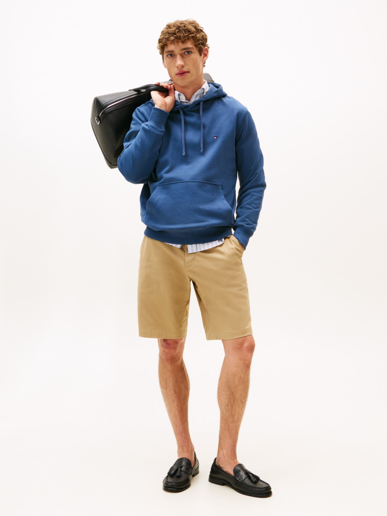 Μπλε Hoody Από Βαμβακερό Terry Με Κεντητό Σημαιάκι  Άνδρες