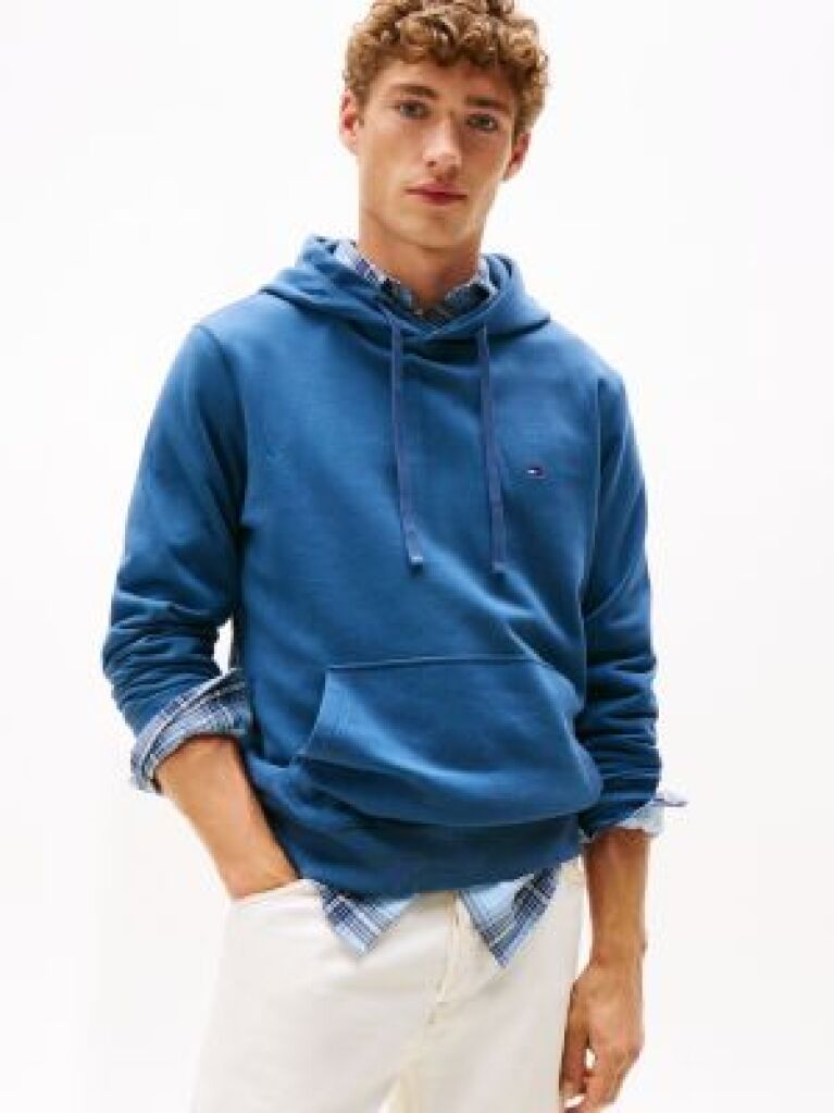 Μπλε Hoody Από Βαμβακερό Terry Με Κεντητό Σημαιάκι  Άνδρες
