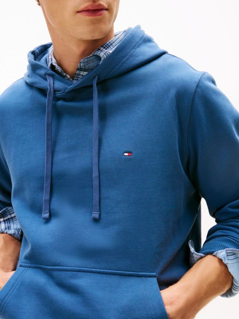 Μπλε Hoody Από Βαμβακερό Terry Με Κεντητό Σημαιάκι  Άνδρες