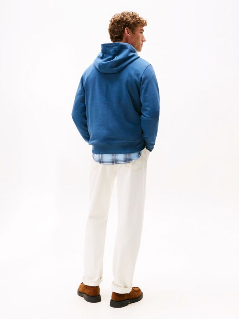 Μπλε Hoody Από Βαμβακερό Terry Με Κεντητό Σημαιάκι  Άνδρες