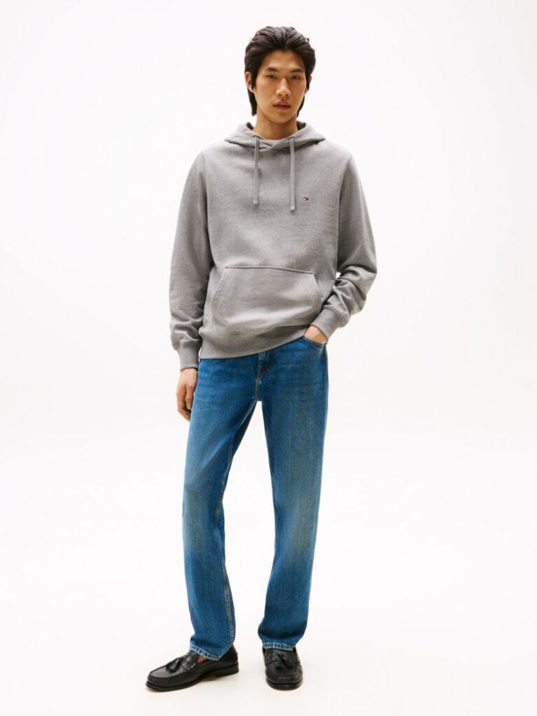 Γκρι Hoody Από Βαμβακερό Terry Με Κεντητό Σημαιάκι  Άνδρες