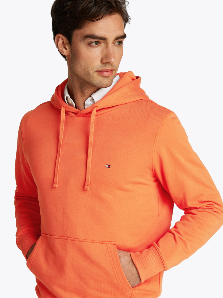 Πορτοκαλί Hoody Από Βαμβακερό Terry Με Κεντητό Σημαιάκι  Άνδρες