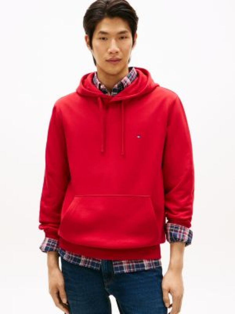 Κόκκινο Hoody Από Βαμβακερό Terry Με Κεντητό Σημαιάκι  Άνδρες