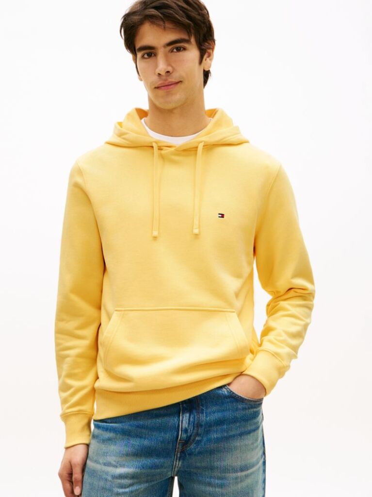 Κίτρινο Hoody Από Βαμβακερό Terry Με Κεντητό Σημαιάκι  Άνδρες