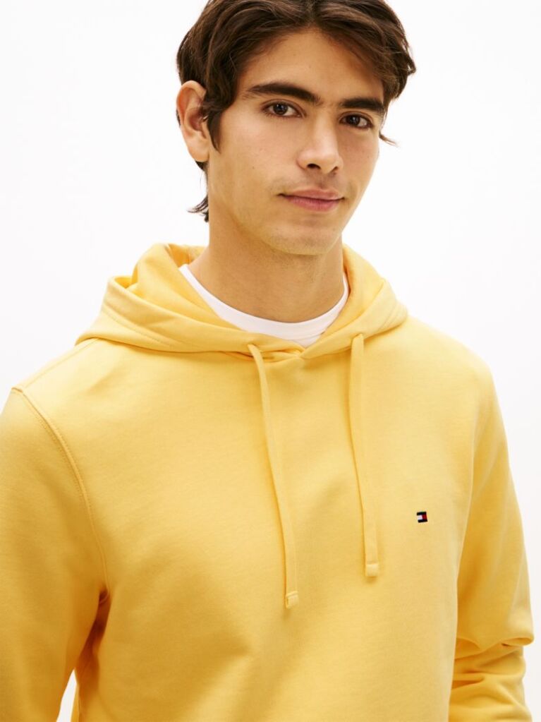 Κίτρινο Hoody Από Βαμβακερό Terry Με Κεντητό Σημαιάκι  Άνδρες