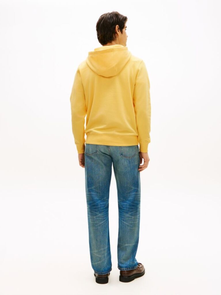 Κίτρινο Hoody Από Βαμβακερό Terry Με Κεντητό Σημαιάκι  Άνδρες