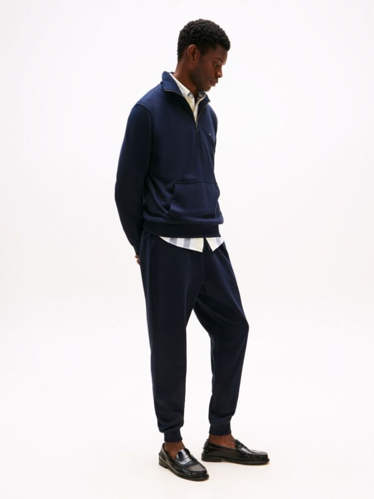 Blue Terry Cuffed Leg Joggers  Men