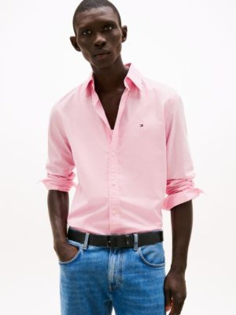 Ροζ TH Flex Πουκάμισο Από Ποπλίνα Σε Κανονική Γραμμή  Άνδρες