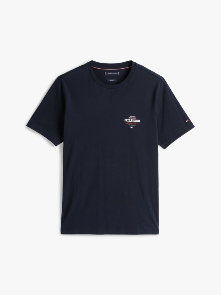 Μπλε T-Shirt Με Λογότυπο Και Κανονική Λαιμόκοψη  Άνδρες