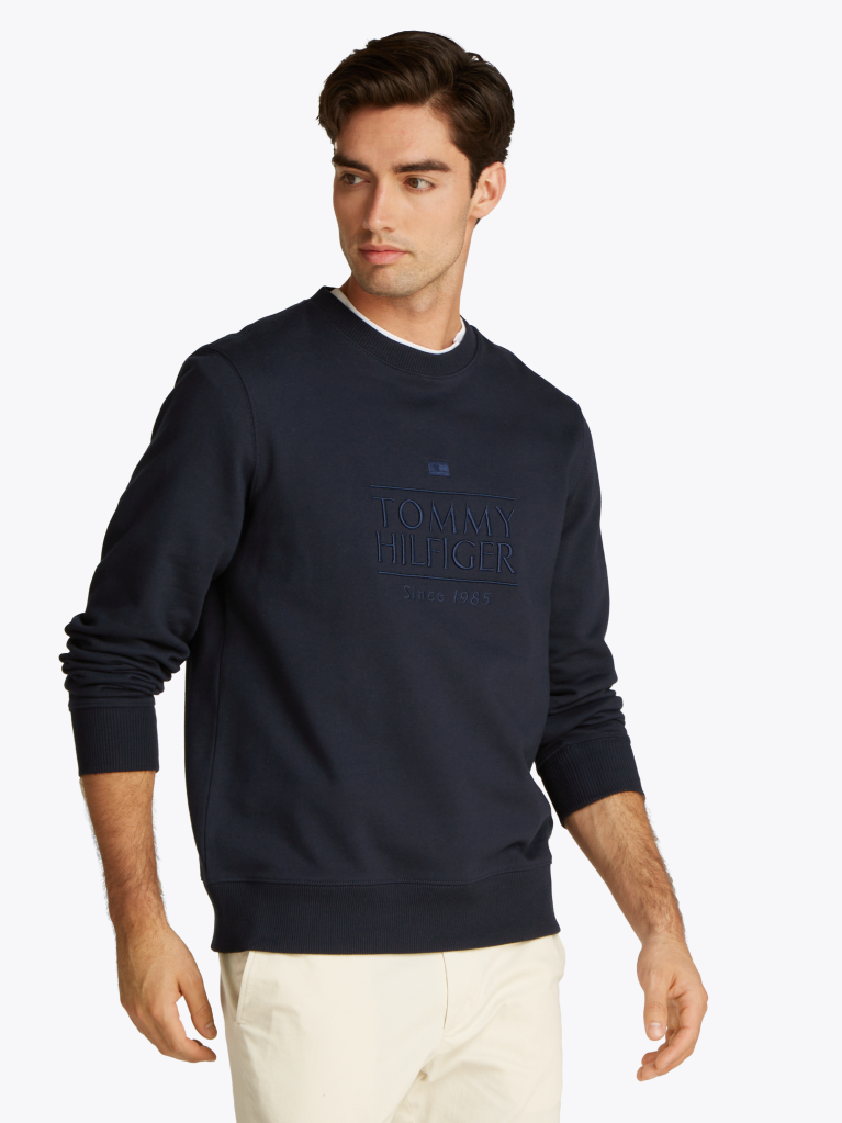 Blue Logo Embroidery Sweatshirt  Men