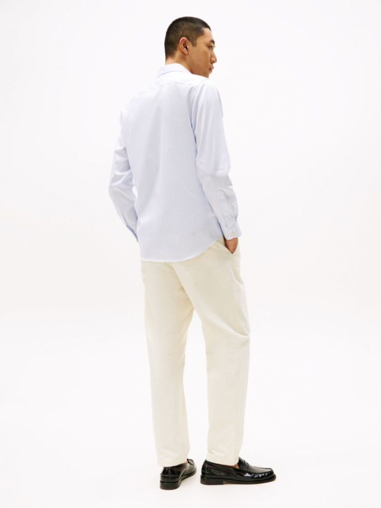Μπλε Smart Casual Ριγέ Πουκάμισο Σε Κανονική Γραμμή  Άνδρες