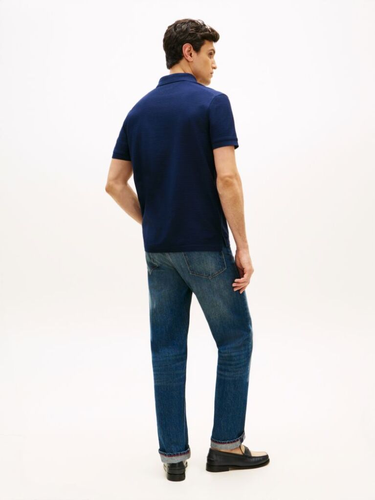 Blue Smart Casual Regular Fit Polo Shirt  Men