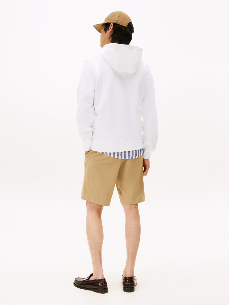Άσπρο Hilfiger Hoodie Με Φερμουάρ  Άνδρες