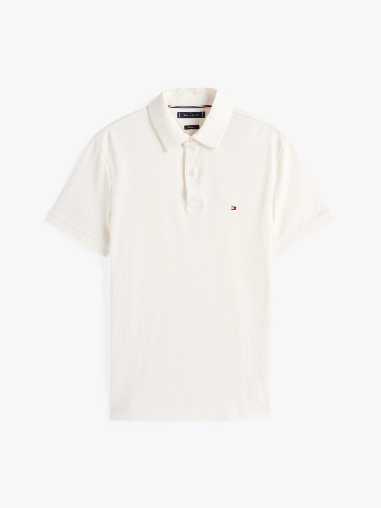 Beige Open Knit Regular Polo Shirt  Men