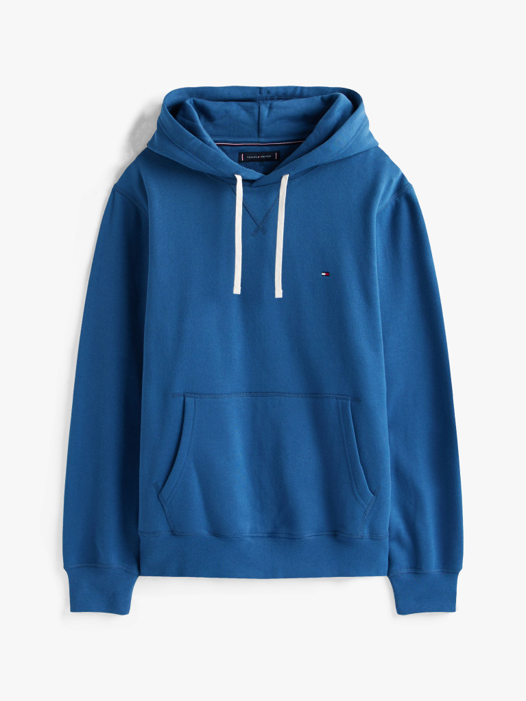 Μπλε Fleece Hoody Με Κεντητή Σημαία  Άνδρες