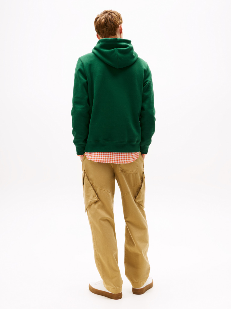 Πράσινο Fleece Hoody Με Κεντητή Σημαία  Άνδρες