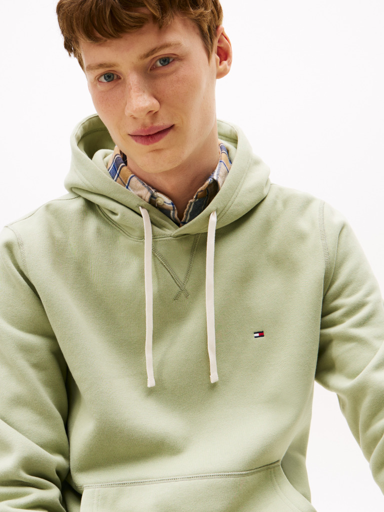 Πράσινο Fleece Hoody Με Κεντητή Σημαία  Άνδρες