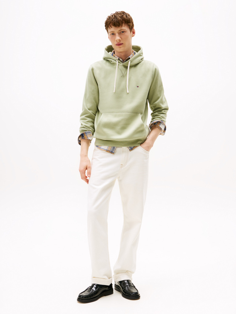 Πράσινο Fleece Hoody Με Κεντητή Σημαία  Άνδρες