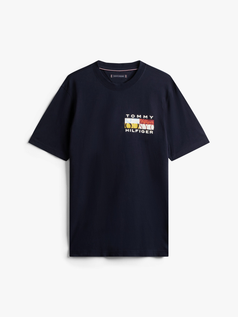 Μπλε Jersey T-Shirt Με Κλασική Λαιμόκοψη Και Λογότυπο  Άνδρες