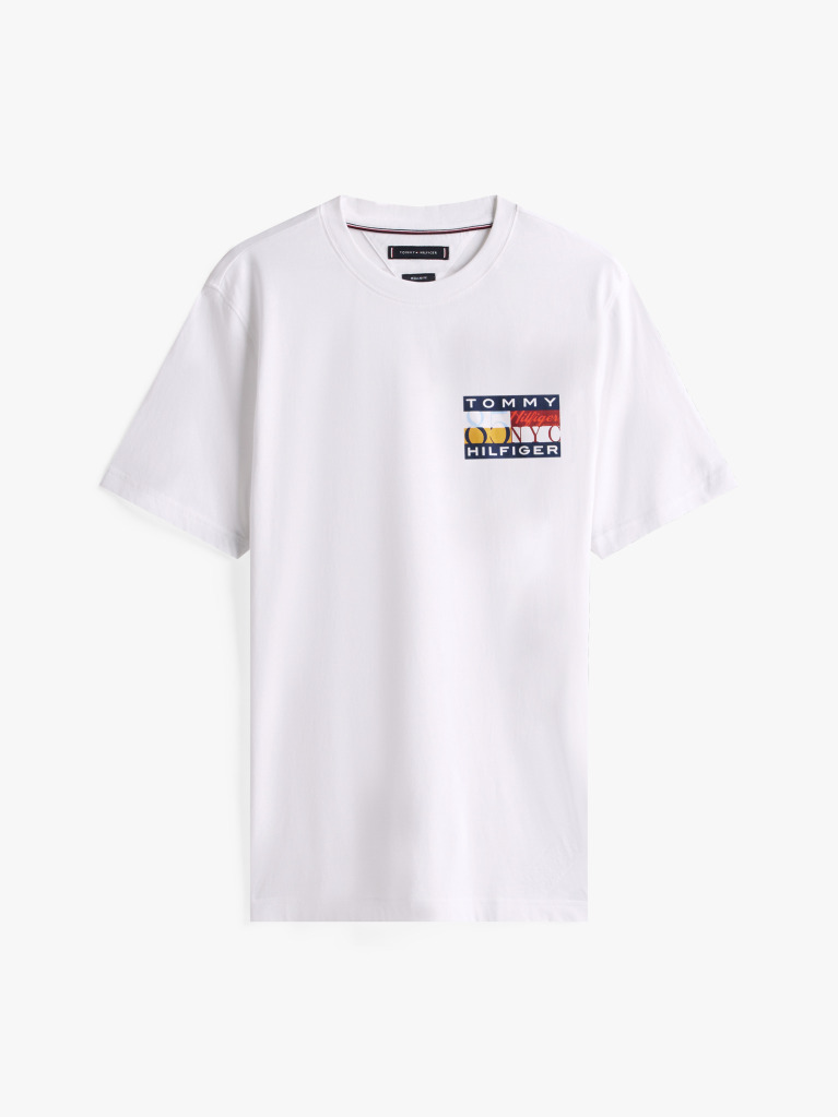 Άσπρο Jersey T-Shirt Με Κλασική Λαιμόκοψη Και Λογότυπο  Άνδρες