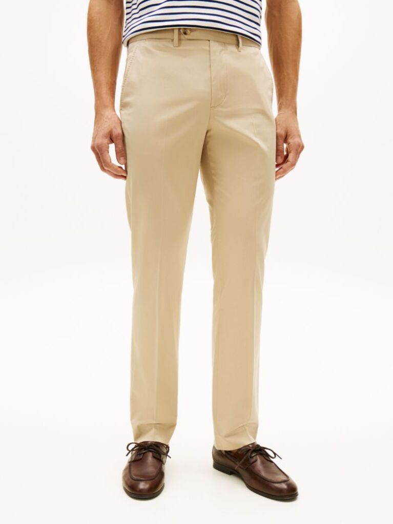Μπεζ Smart Casual Denton Παντελόνι Chinos Σε Ίσια Γραμμή  Άνδρες