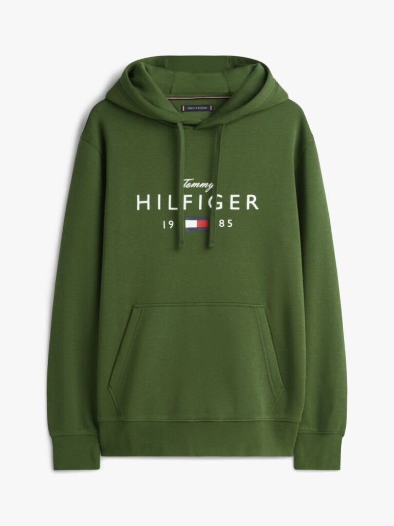 Πράσινο Flex Fleece Φούτερ Με Κουκούλα Και Λογότυπο  Άνδρες