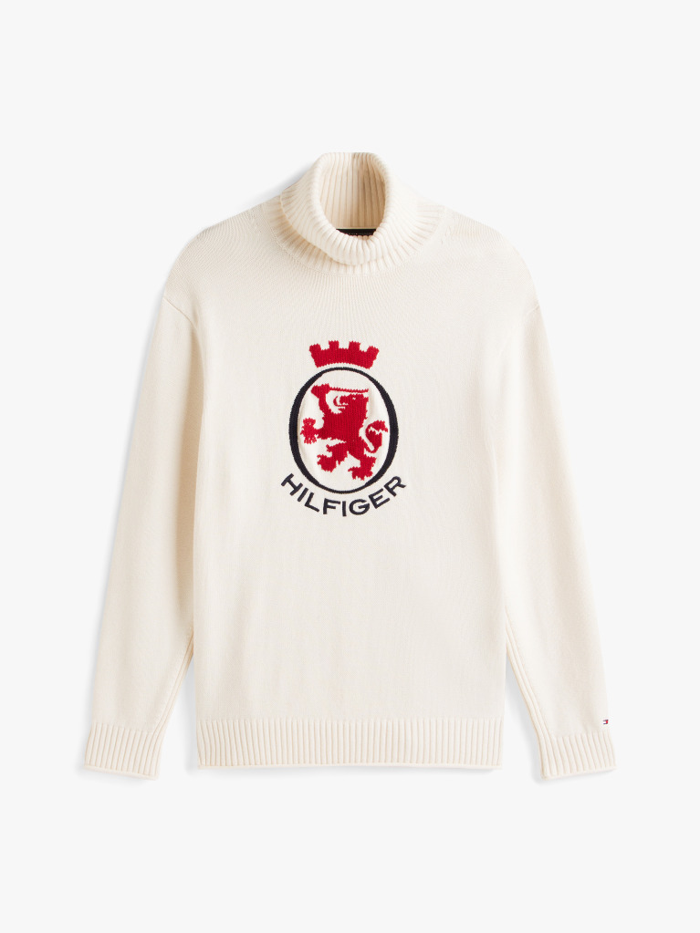 Μπεζ TH Crest Άνετο Πουλόβερ Ζιβάγκο Με Intarsia Σχέδιο  Άνδρες