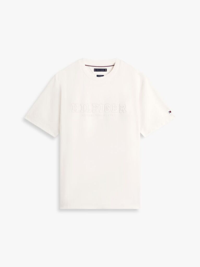 Μπεζ Άνετο T-Shirt Με Στρογγυλή Λαιμόκοψη Και Κεντημένο Λογότυπο  Άνδρες