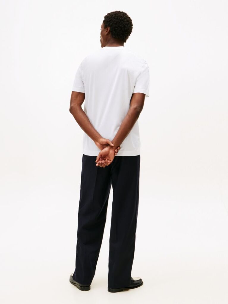 Άσπρο Smart Casual T-Shirt Με Κλασική Λαιμόκοψη  Άνδρες
