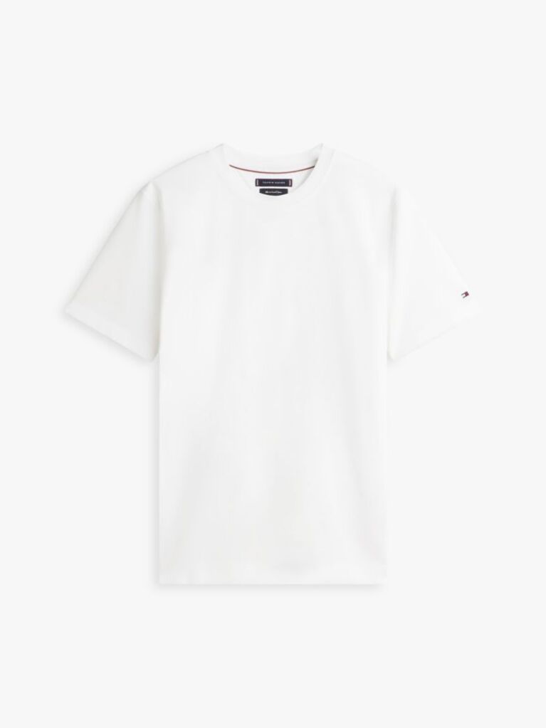 Άσπρο Smart Casual T-Shirt Με Κλασική Λαιμόκοψη  Άνδρες