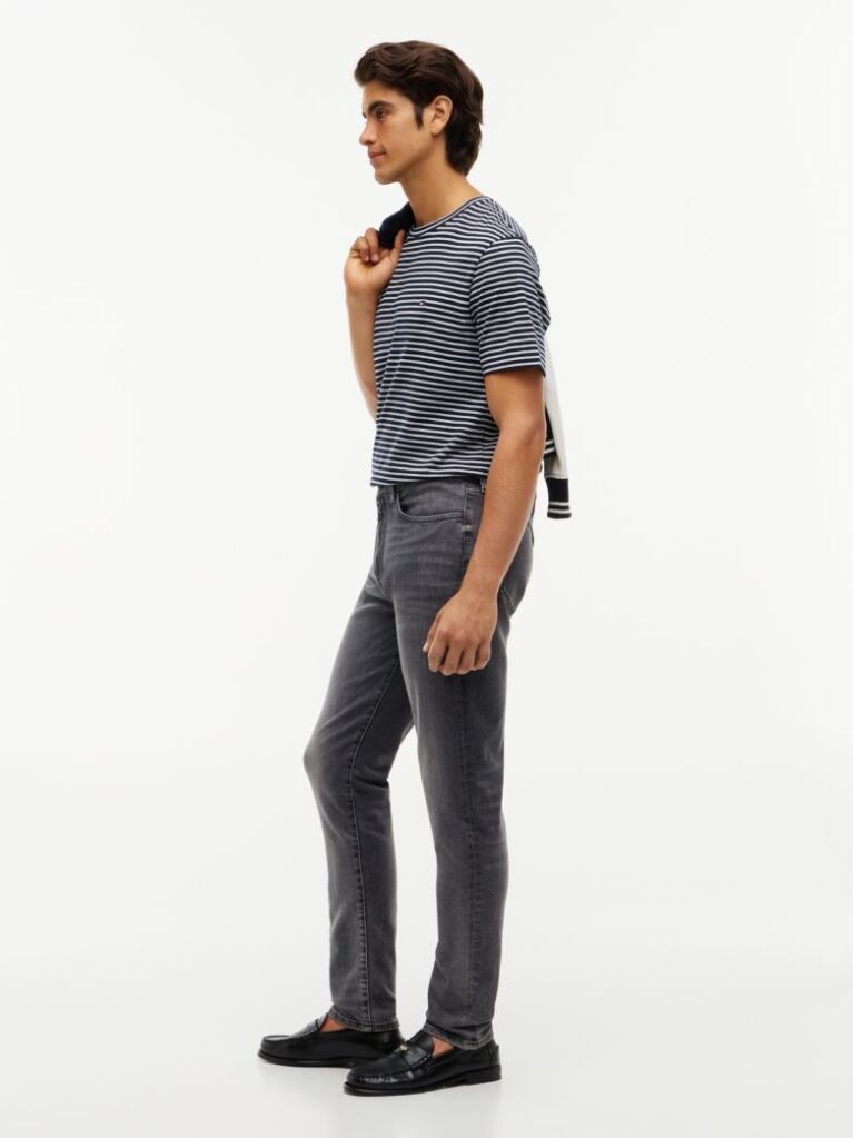 Grey Bleecker Whiskered Slim Jeans  Men