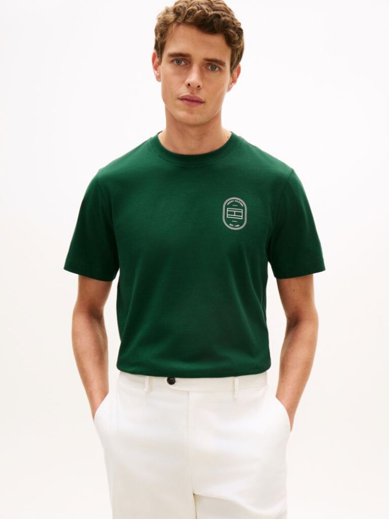 Πράσινο T-Shirt Με Κλασσική Λαιμόκοψη Και Λογότυπο  Άνδρες