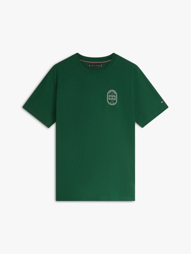 Πράσινο T-Shirt Με Κλασσική Λαιμόκοψη Και Λογότυπο  Άνδρες
