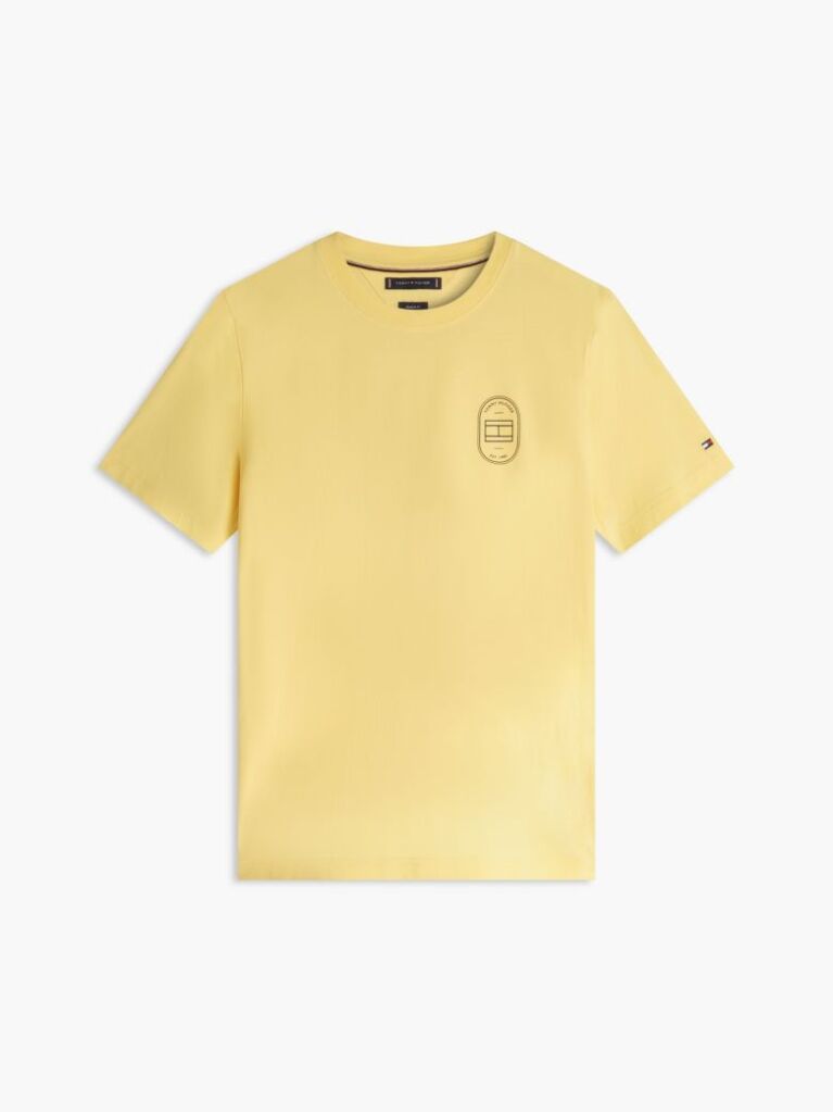 Κίτρινο T-Shirt Με Κλασσική Λαιμόκοψη Και Λογότυπο  Άνδρες
