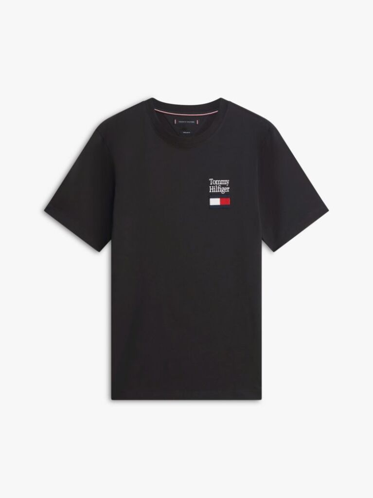Μαύρο T-Shirt Με Κλασική Λαιμόκοψη Και Λογότυπο  Άνδρες