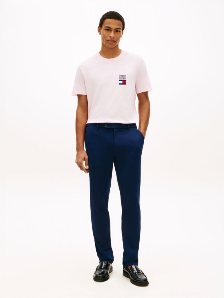 Ροζ T-Shirt Με Κλασική Λαιμόκοψη Και Λογότυπο  Άνδρες