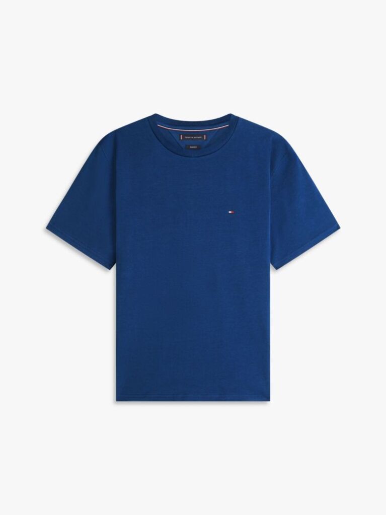 Μπλε Άνετο T-Shirt Με Κεντητό Σημαιάκι  Άνδρες