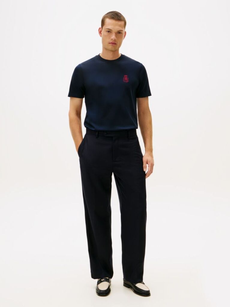 Μπλε TH Crest T-Shirt Πλεκτό Με Κέντημα  Άνδρες