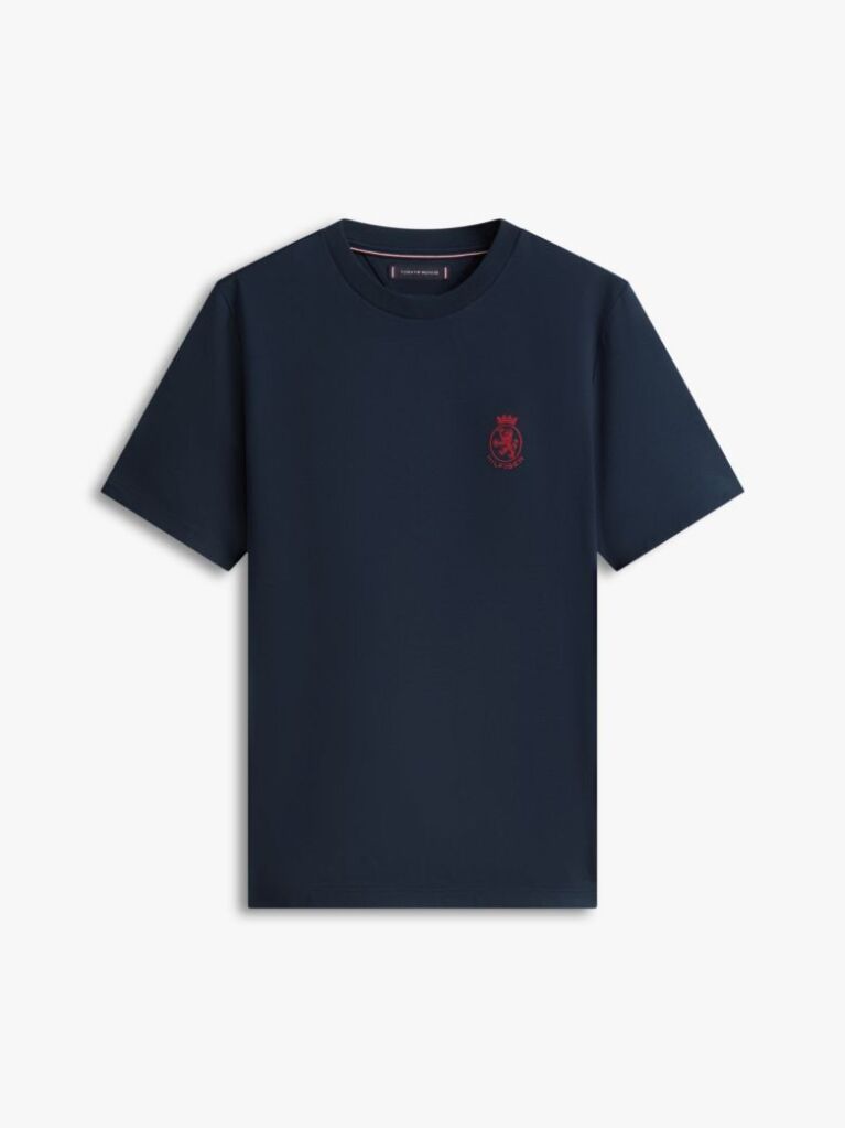 Μπλε TH Crest T-Shirt Πλεκτό Με Κέντημα  Άνδρες