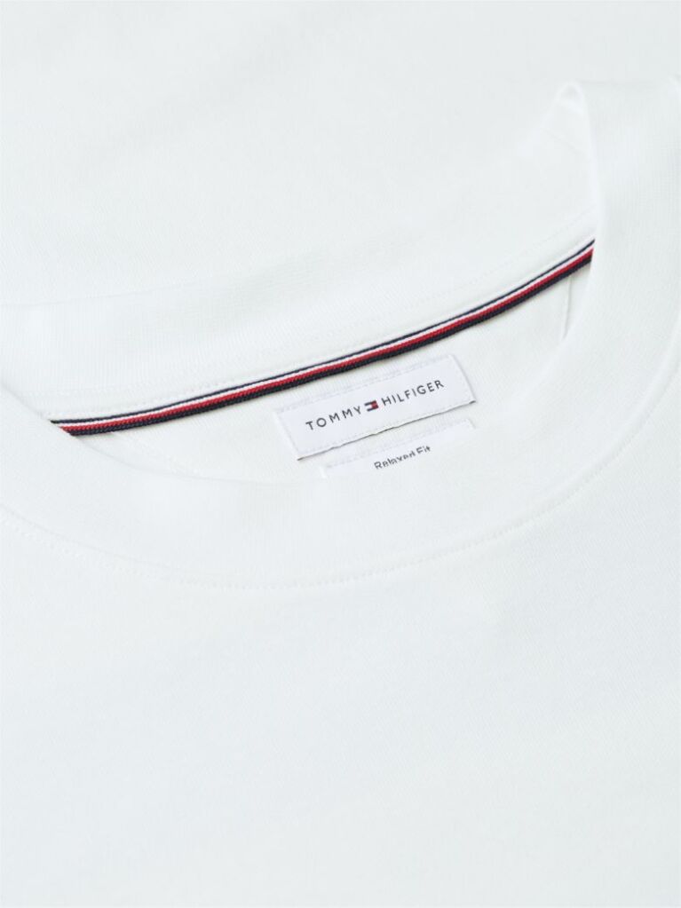 Άσπρο Άνετο T-Shirt Με Colour-Blocked Ριγέ Σχέδιο  Άνδρες