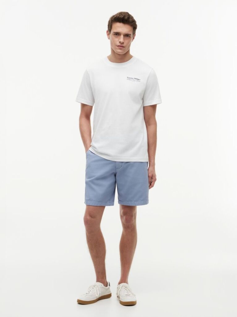Άσπρο T-Shirt Με Κλασική Λαιμόκοψη Και Πίσω Σχέδιο  Άνδρες