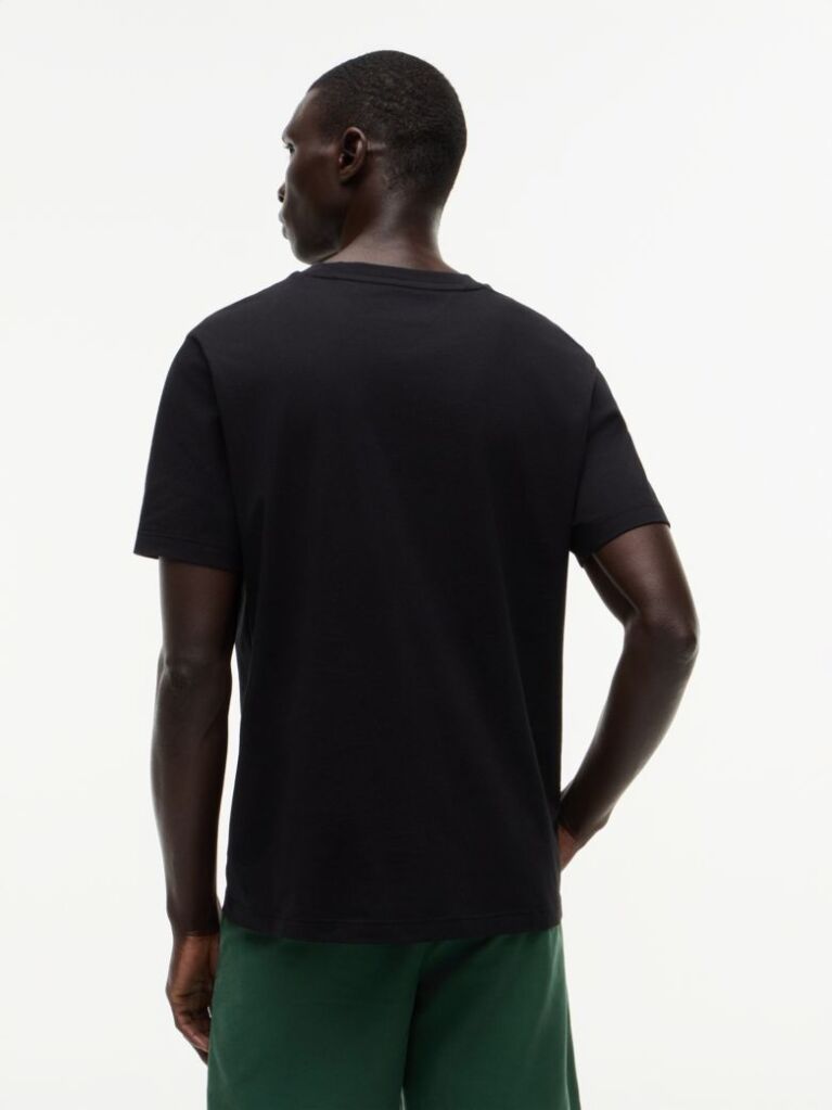 Μαύρο T-Shirt Με Κλασική Λαιμόκοψη Και Λογότυπο  Άνδρες