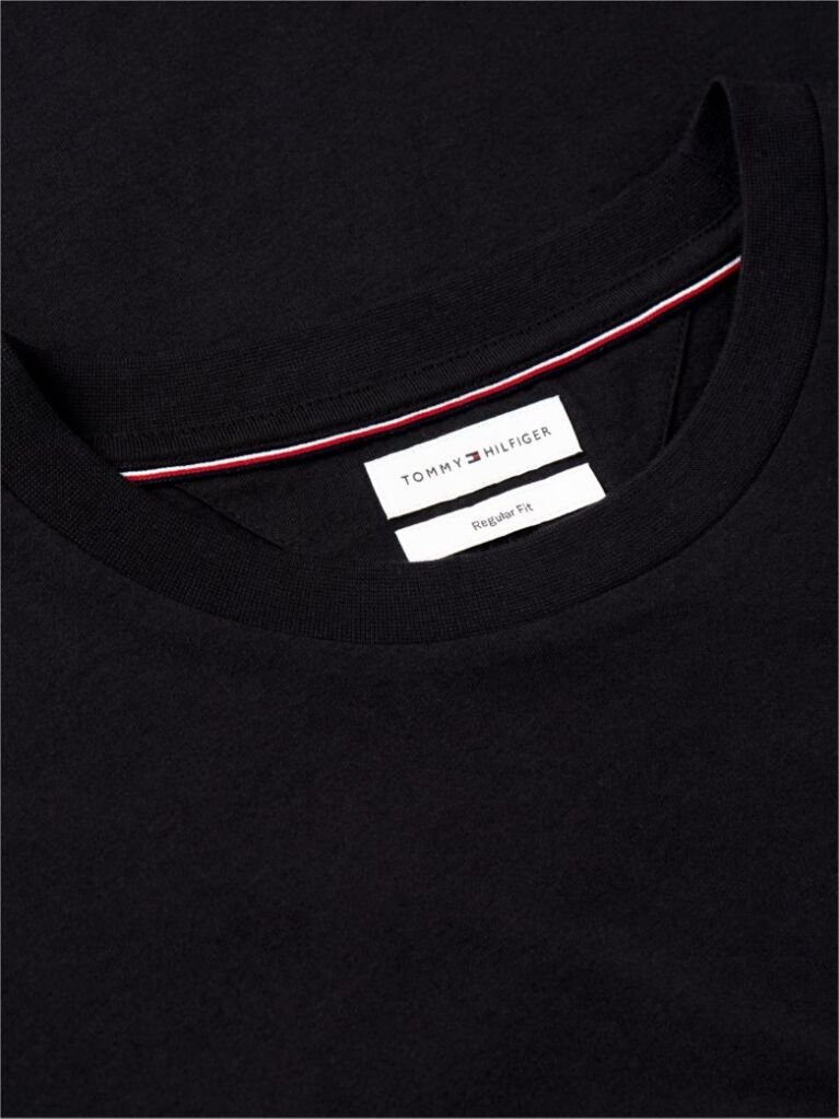 Μαύρο T-Shirt Με Κλασική Λαιμόκοψη Και Λογότυπο  Άνδρες
